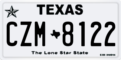 TX license plate CZM8122