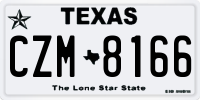 TX license plate CZM8166
