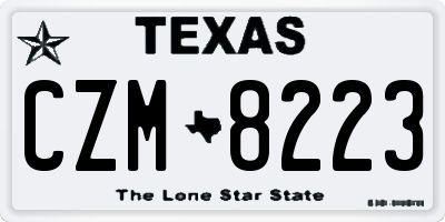 TX license plate CZM8223