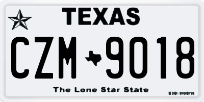 TX license plate CZM9018