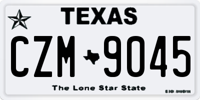 TX license plate CZM9045