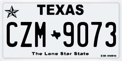 TX license plate CZM9073