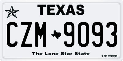 TX license plate CZM9093