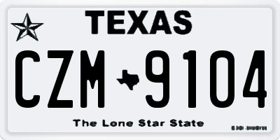 TX license plate CZM9104