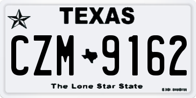 TX license plate CZM9162
