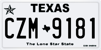 TX license plate CZM9181