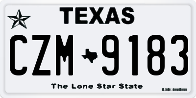 TX license plate CZM9183
