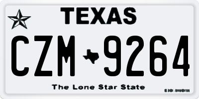 TX license plate CZM9264