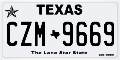 TX license plate CZM9669
