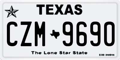 TX license plate CZM9690