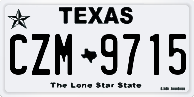 TX license plate CZM9715