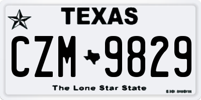 TX license plate CZM9829
