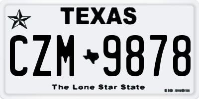 TX license plate CZM9878