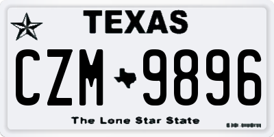 TX license plate CZM9896