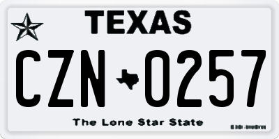 TX license plate CZN0257