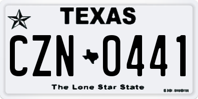 TX license plate CZN0441