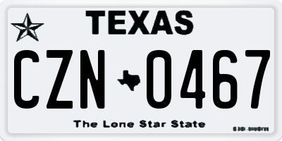 TX license plate CZN0467