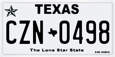 TX license plate CZN0498