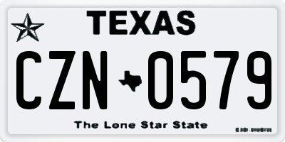 TX license plate CZN0579