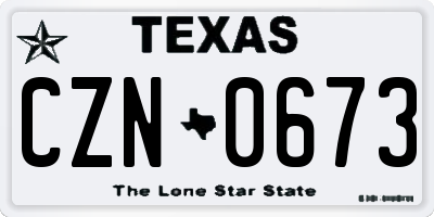 TX license plate CZN0673