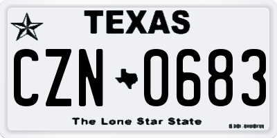 TX license plate CZN0683