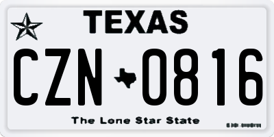 TX license plate CZN0816