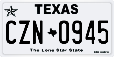 TX license plate CZN0945