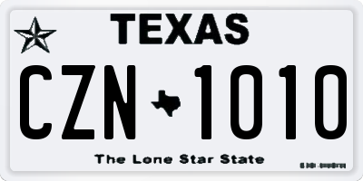TX license plate CZN1010