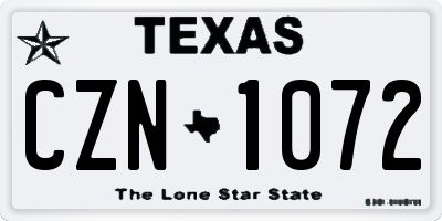 TX license plate CZN1072