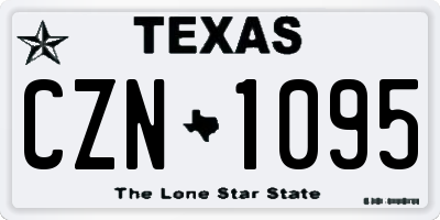 TX license plate CZN1095