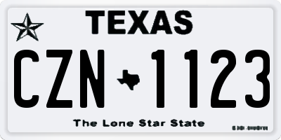 TX license plate CZN1123