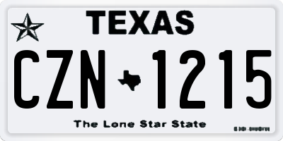 TX license plate CZN1215