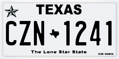TX license plate CZN1241
