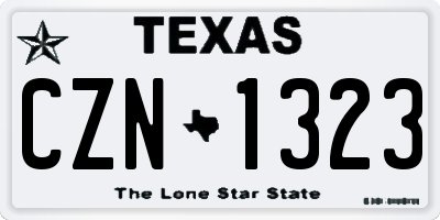 TX license plate CZN1323