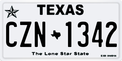 TX license plate CZN1342