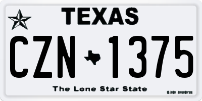 TX license plate CZN1375