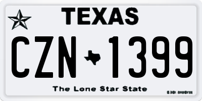 TX license plate CZN1399