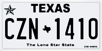 TX license plate CZN1410