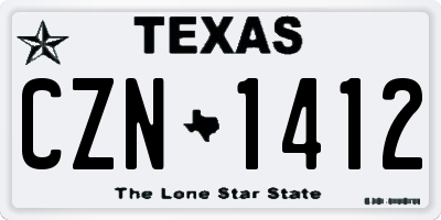 TX license plate CZN1412