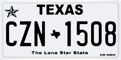 TX license plate CZN1508