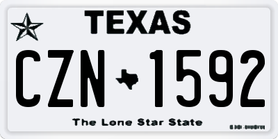 TX license plate CZN1592