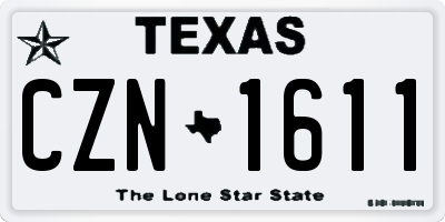 TX license plate CZN1611