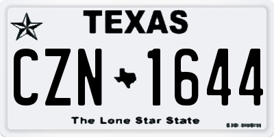 TX license plate CZN1644