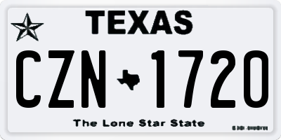 TX license plate CZN1720