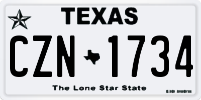 TX license plate CZN1734