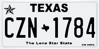 TX license plate CZN1784