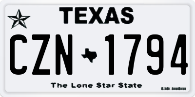 TX license plate CZN1794