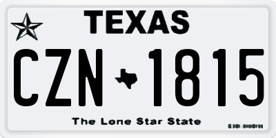 TX license plate CZN1815