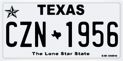 TX license plate CZN1956