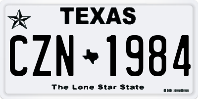 TX license plate CZN1984